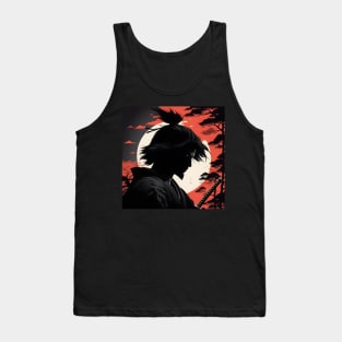 Stylish Samurai warrior silhouette Tank Top